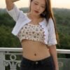 Floral Cotton Bralette Crop Top