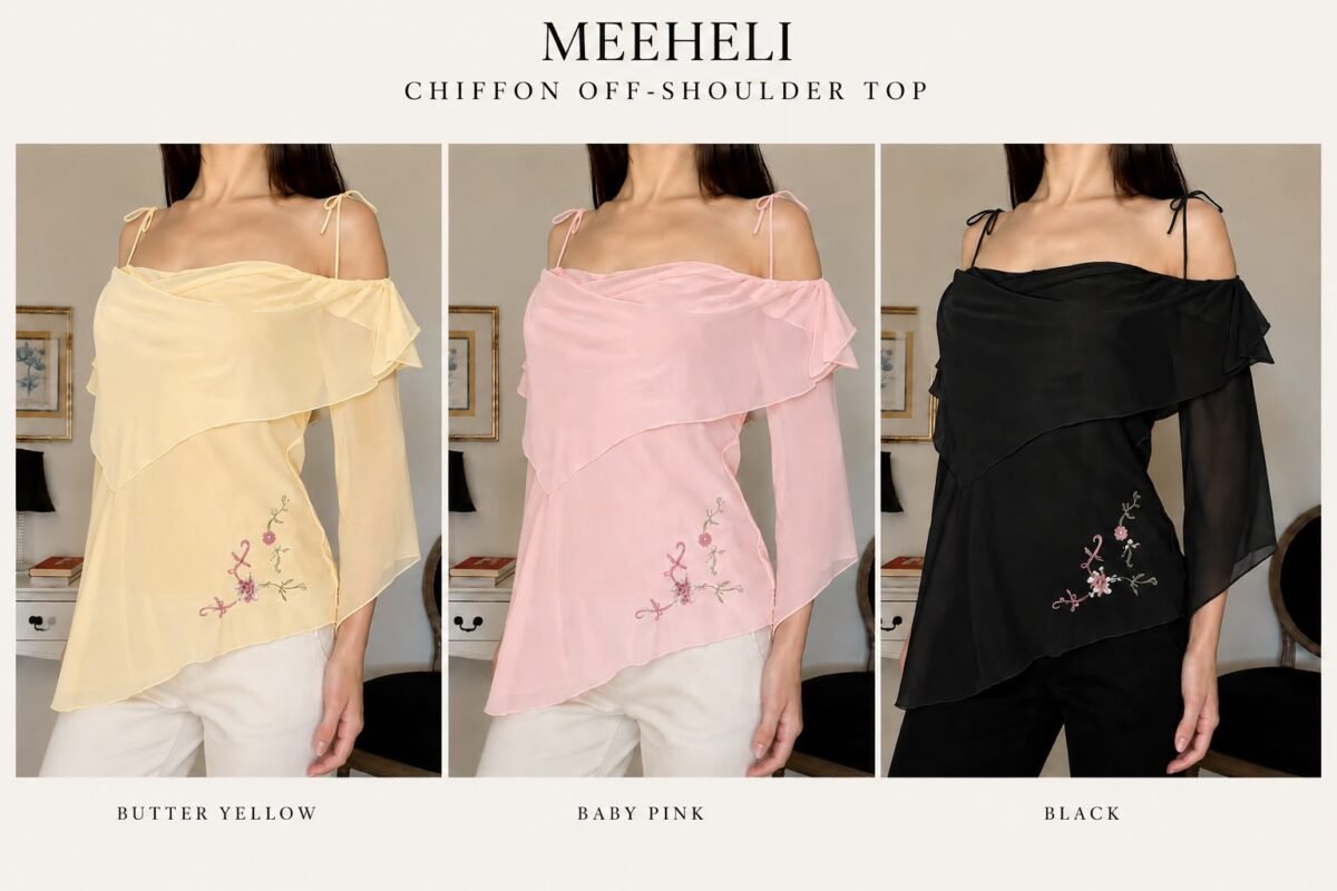 meheeli chiffon offshoulder top