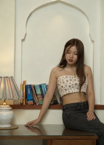 Floral Cotton Bralette Crop Top